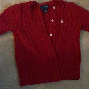 Ralph Lauren Toddler Red Cardigan